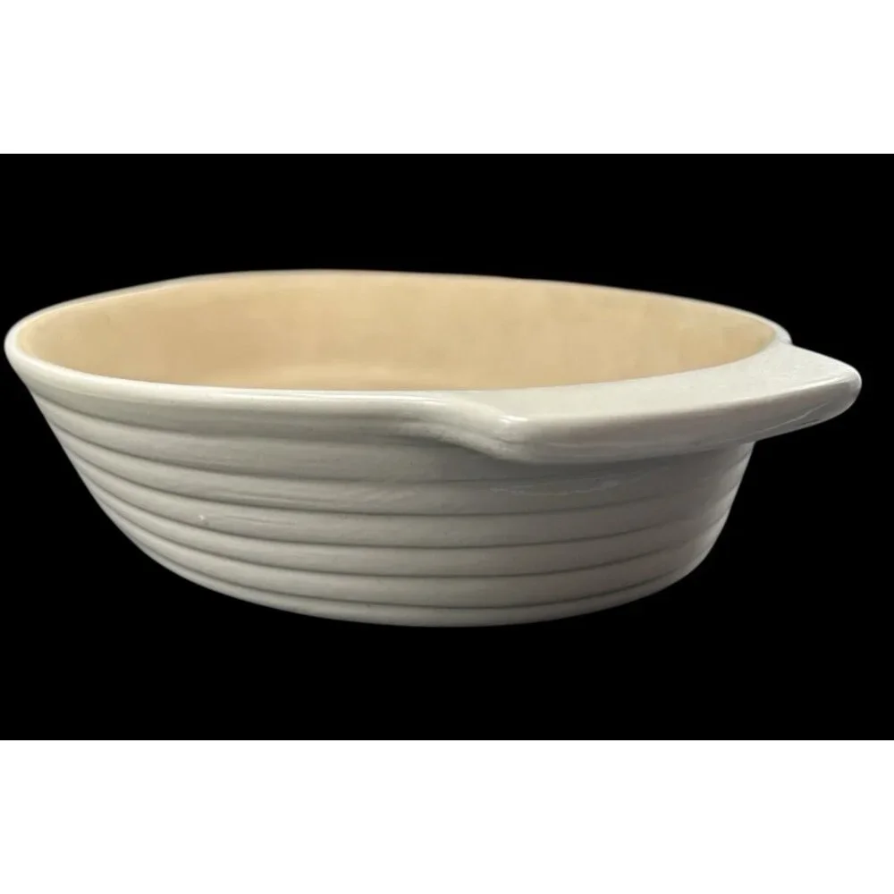 Beige Oval Stoneware Baking Roaster Pan 13x9" Pampered Chef Heritage Collection - Picture 2 of 8